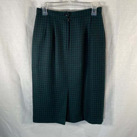 Blue and Green Tweed Midi Skirt - Picture 3 of 6